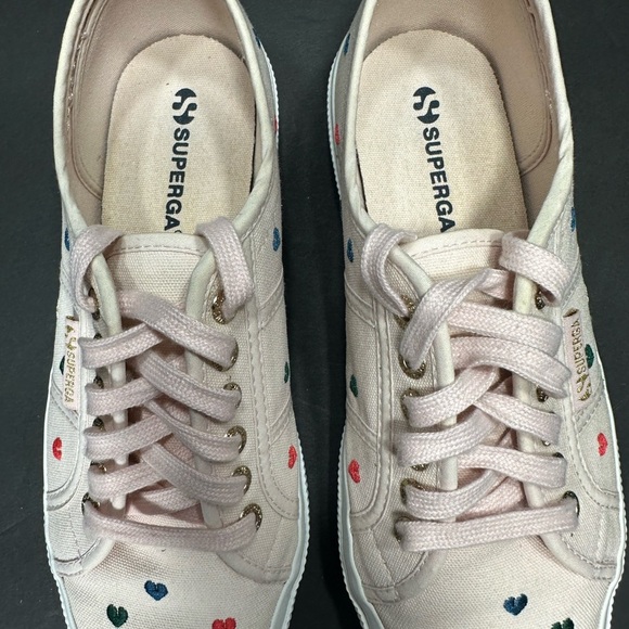 Superga Heart-Patterned Sneakers size 9 women pre owned Exellent condition. - Picture 3 of 8